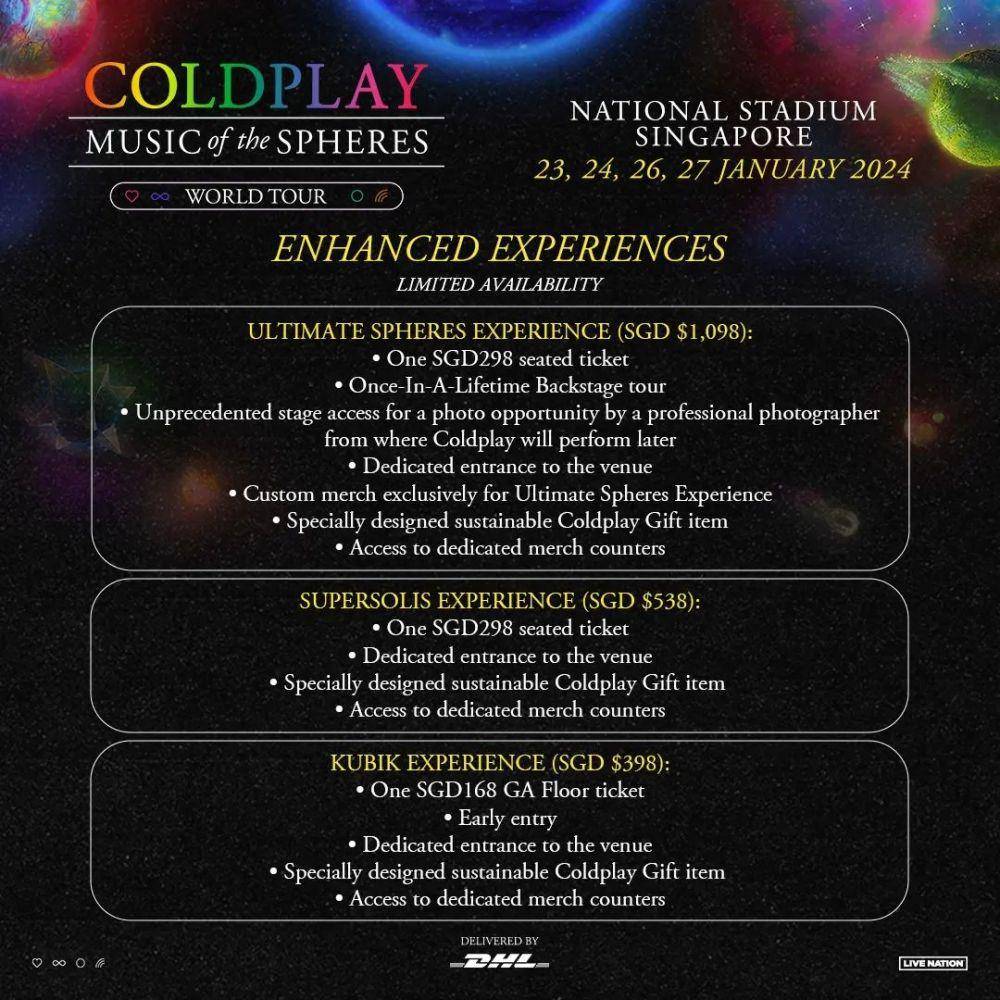 Tiket konser Coldplay Singapura 2024 (instagram.com/livenationsg)
