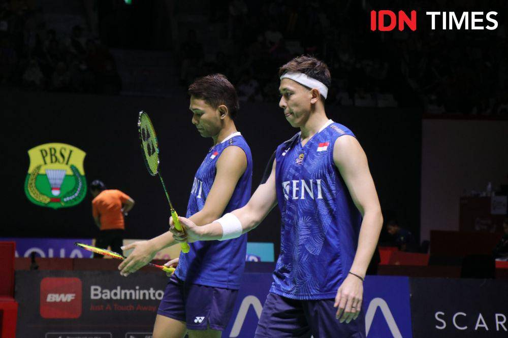 Fajar Alfian/Muhammad Rian Ardianto di Indonesia Open 2023. (IDN Times/Sandy Firdaus)