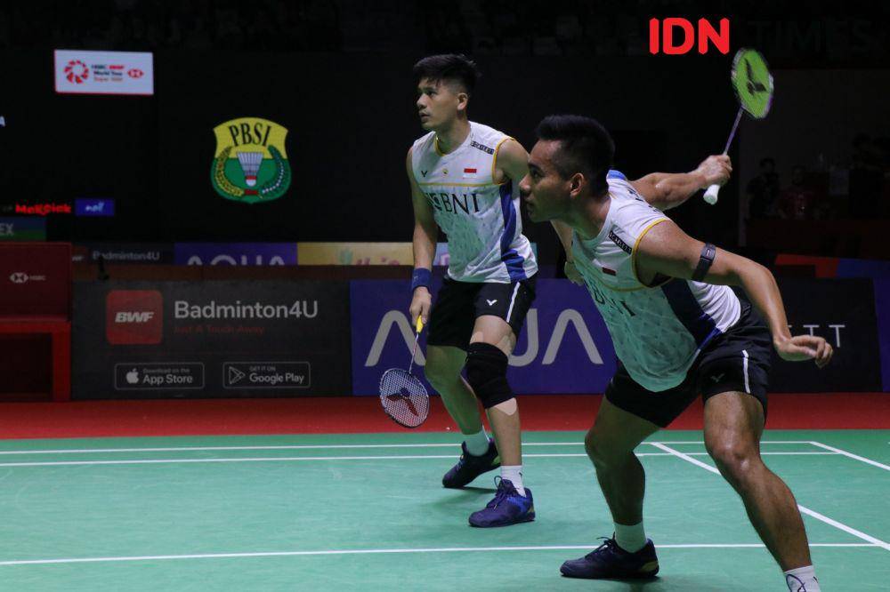 Pramudya/Yeremia di Indonesia Open 2023. (IDN Times/Sandy Firdaus)