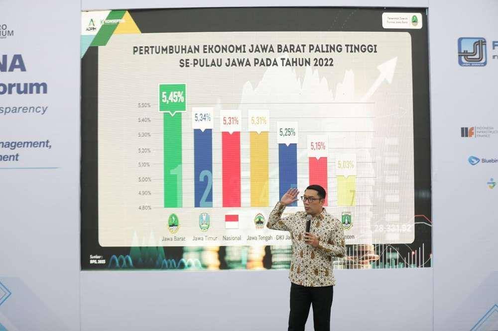 Ridwan Kamil pada acara Penandatanganan Kerja Sama BUMD Provinsi Jabar (16/3/2023). (dok. PORTALJABAR)