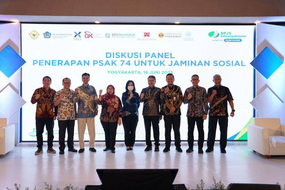 BPJS Ketenagakerjaan menggelar Diskusi Panel PSAK 74 untuk Jaminan Sosial di Yogyakarta, Jumat (16/6/2023). (Dok. BPJAMSOSTEK)