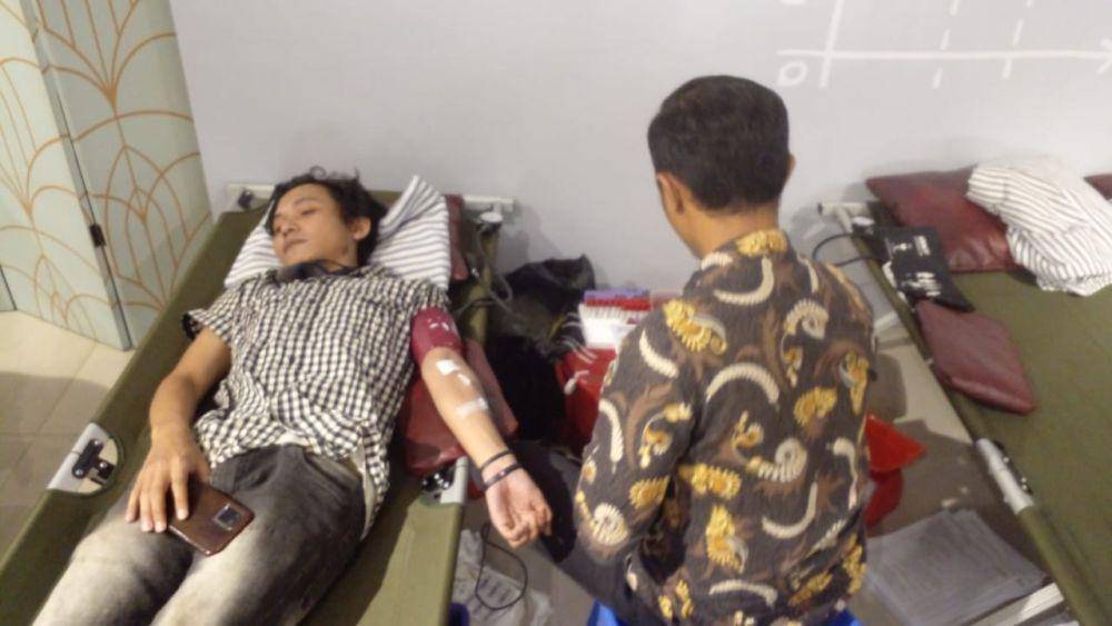Informa Sultan Agung menggelar Donor Darah, Sabtu (17/6/2023). (IDN Times/Martin L Tobing).