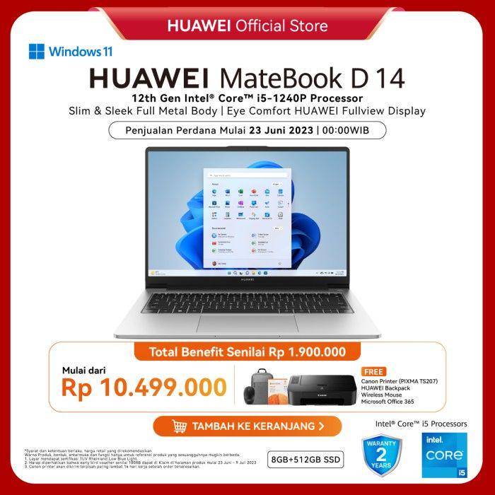 Huawei MateBook D14 2023 (tokopedia.com/Huawei Official Store)