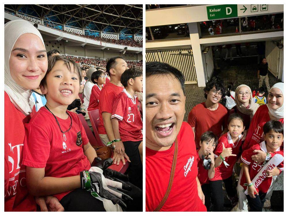 momen Zaskia Adya Mecca dan keluarga nonton bola di stadion (instagram.com/zaskiadyamecca)