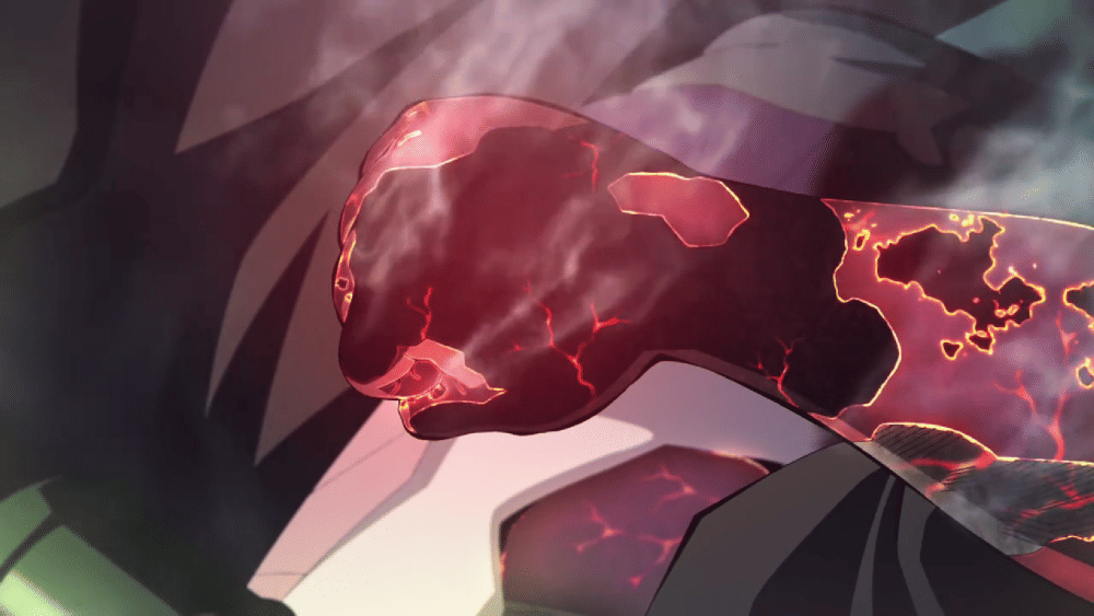 Tubuh Nezuko terbakar sinar matahari (dok. Ufotable/ Kimetsu no Yaiba Swordsmith Village Arc)