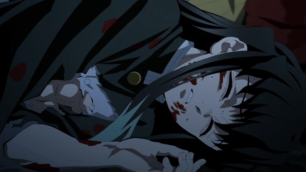 Muichiro pingsan (dok. Ufotable/ Kimetsu no Yaiba Swordsmith Village Arc)