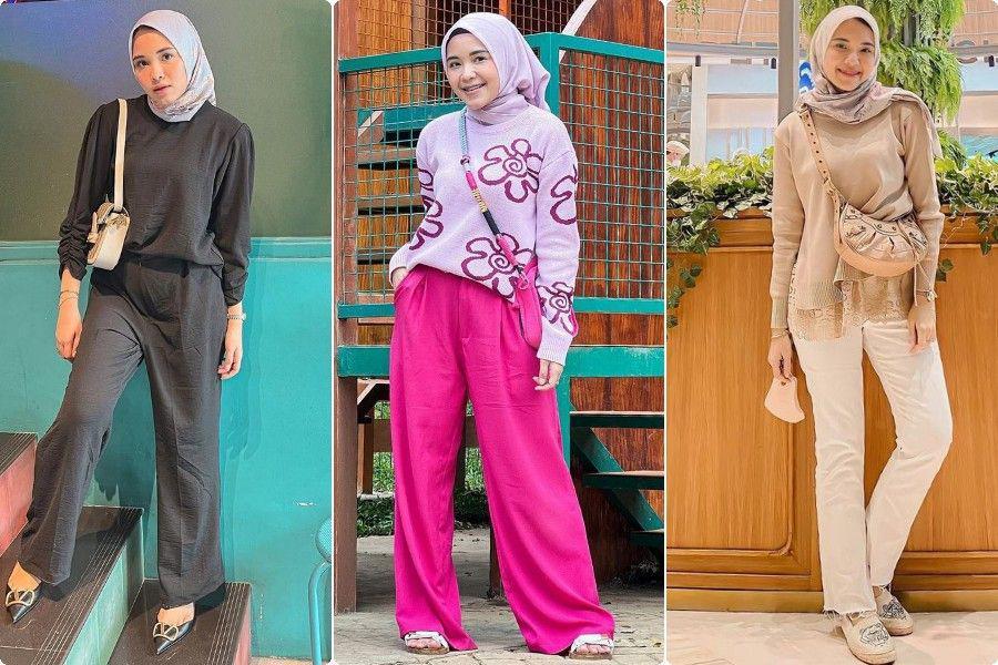 9 Outfit Hangout Pakai Hijab ala Fati Indraloka, Gayanya Kekinian!