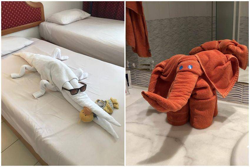 kolase potret bentuk handuk hotel kreatif (reddit.com/user/LuisSweden | reddit.com/user/Mr-T0AST)
