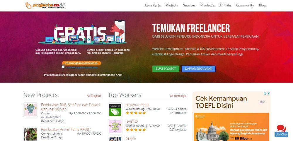 Website Freelancer (Projects.co.id)