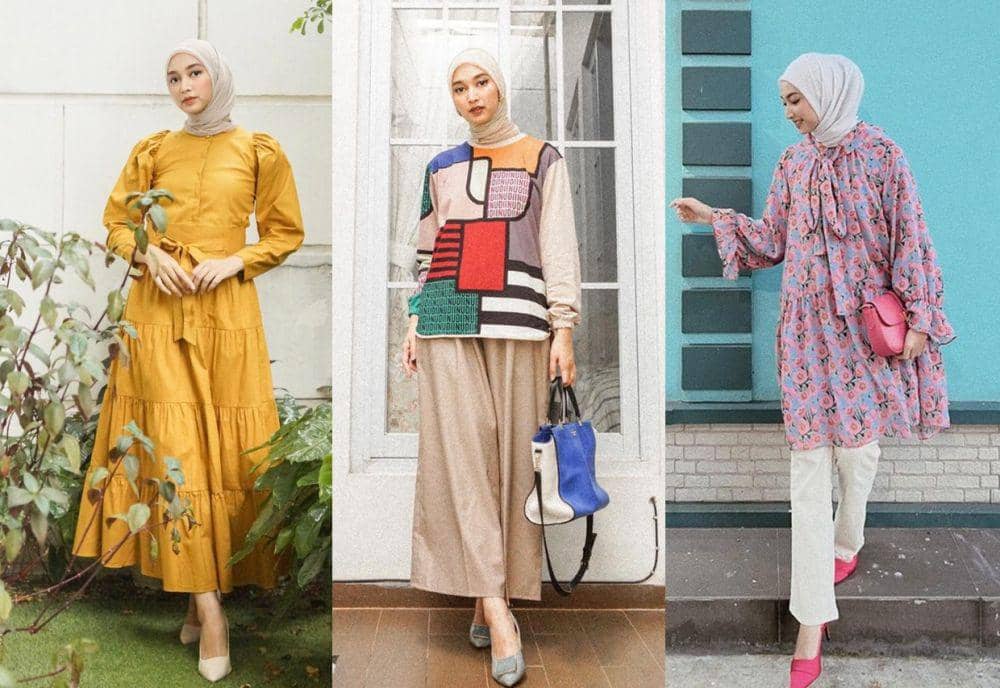 14 Padu Padan Style Hijab Colorful ala Indira Hapsari, Auto Modis