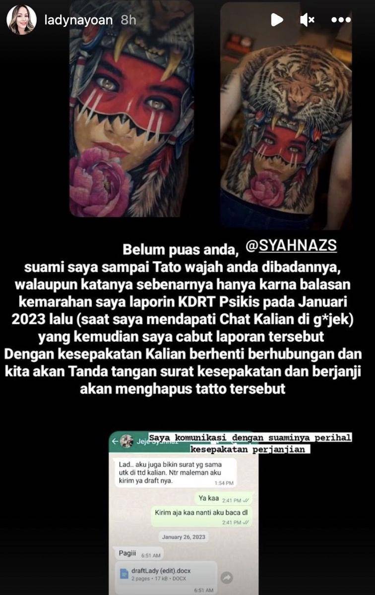 potret bukti perselingkuhan Syahnaz Sadiqah dan Rendy (instagram.com/ladynayoan)