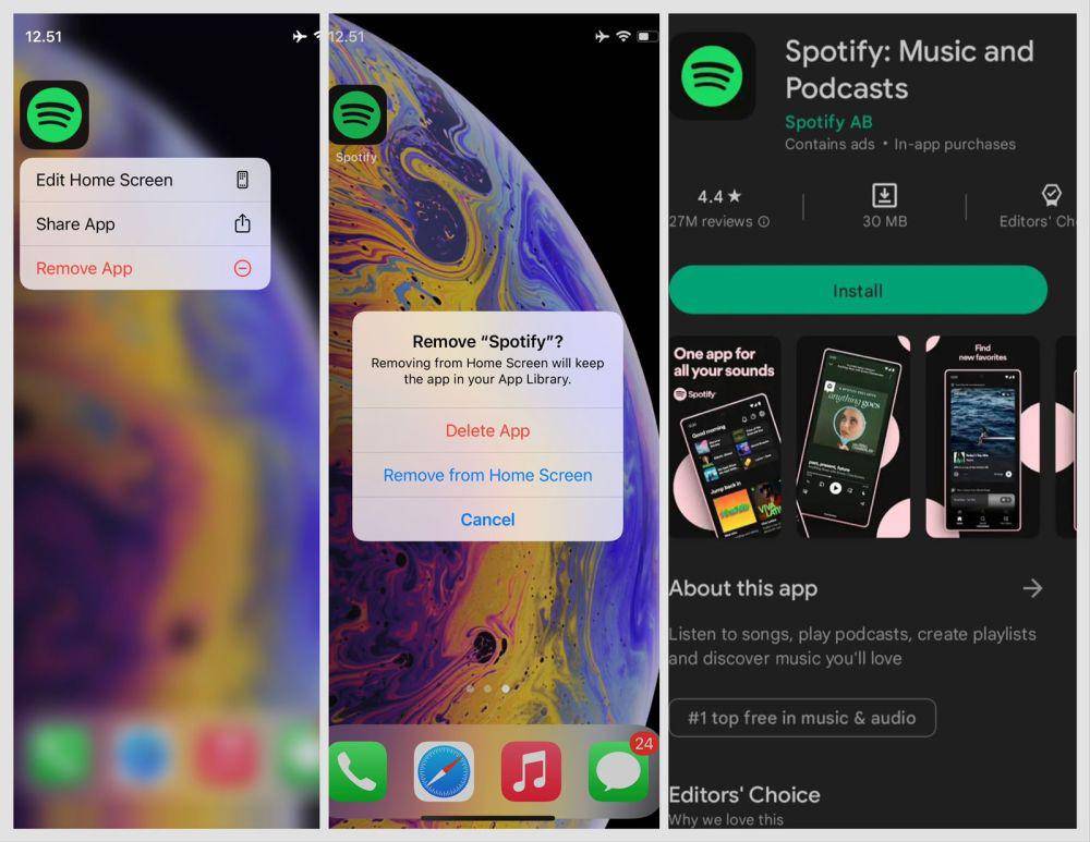 ilustrasi install ulang Spotify (dok. Putri Meliana A)