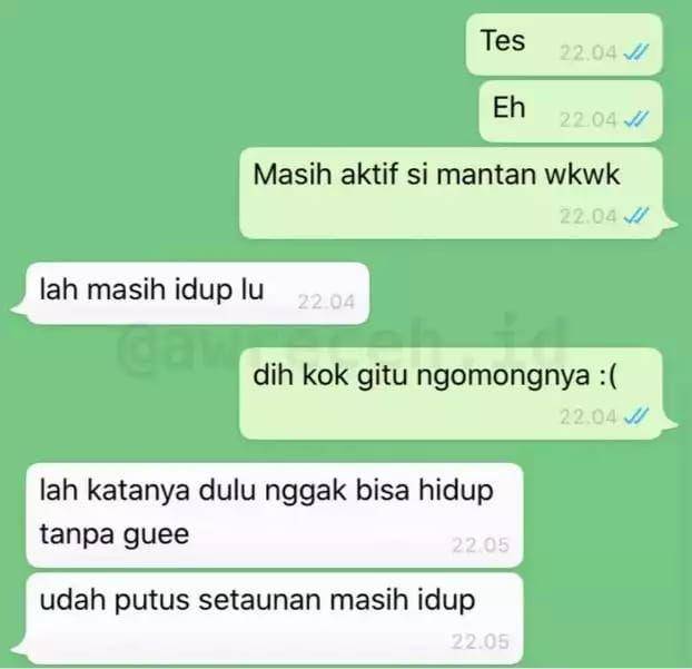 chat kocak isengin mantan (twitter.com/kegblgnunfaedh)