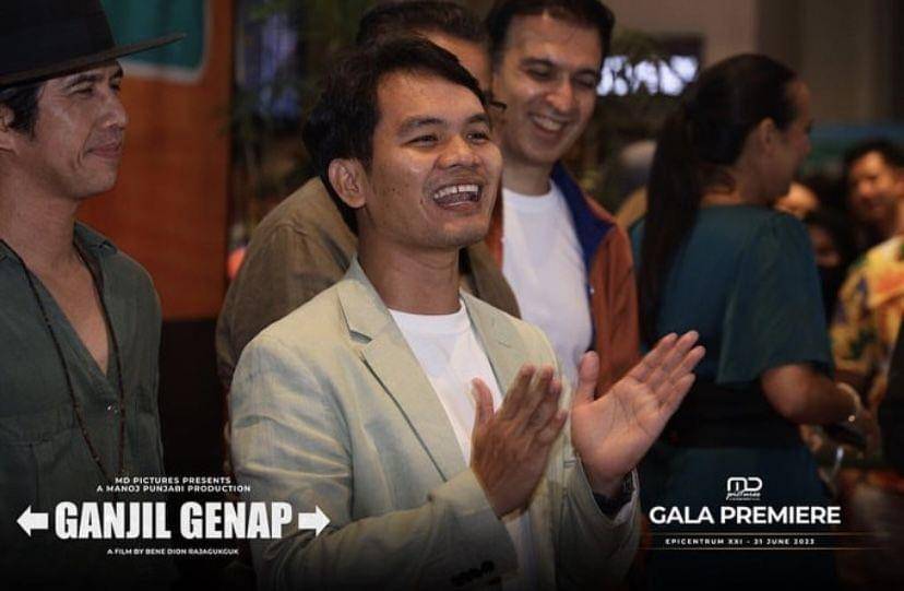 potret Bene Dion di acara screening dan konferensi pers film Ganjil Genap (Instagram.com/bene_dion)