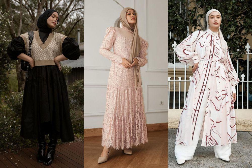 8 Inspirasi Dress Hijab Kasual hingga Formal ala Ana Octarina