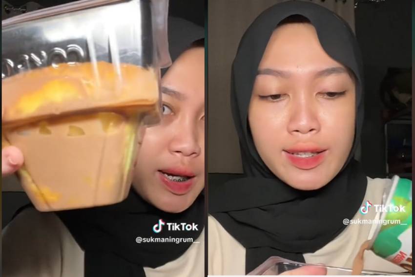Trend cara makan Bluder Cokro di TikTok (tiktok.com/@sukmaningrum__)