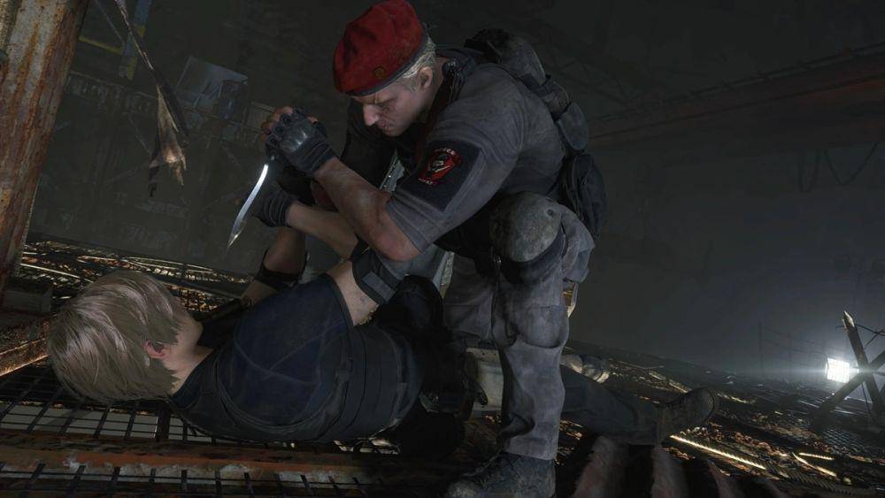 Leon melawan Krauser di Resident Evil 4 Remake (dok. Capcom)