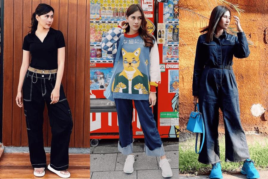 9 Mix and Match Outfit Denim ala Syahnaz Sadiqah, Simple nan Stylish!