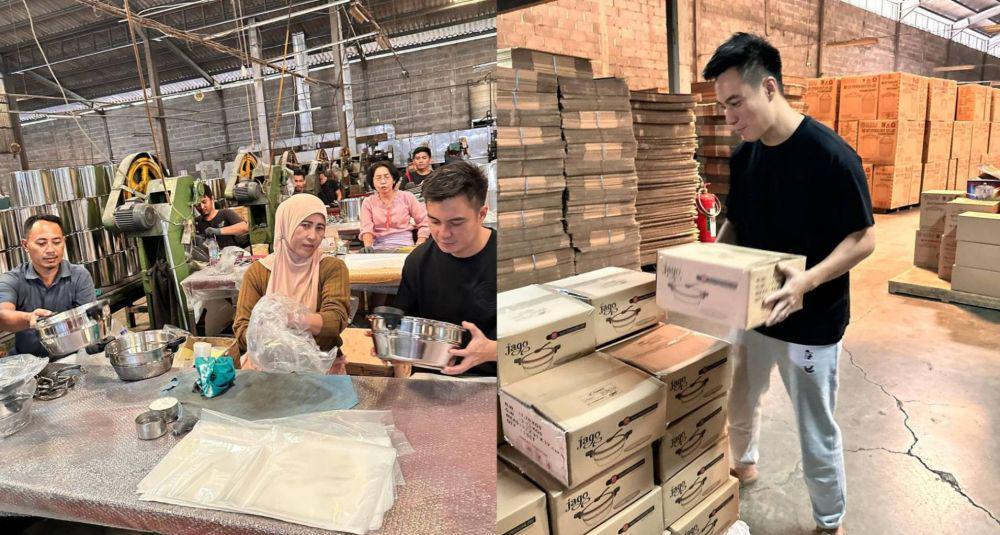 Bisnis Panci, 7 Potret Baim Wong Turun Langsung Produksi Panci Jago