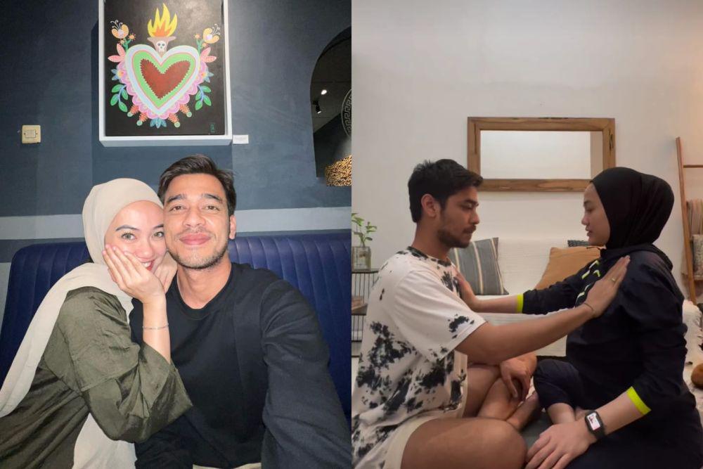 8 Potret Wafda Temani Istri yang sedang Hamil, Yoga Bareng!