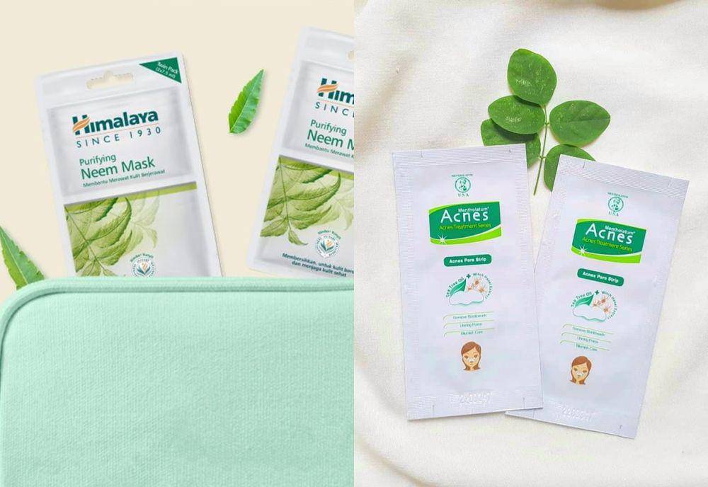 Himalaya Pure Neem Mask dan Acnes Pore Strip (instagram.com/himalayawellnessid | instagram.com/acensid)