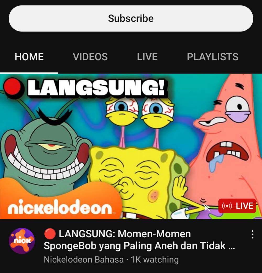 channel YouTube Nickelodeon Bahasa (youtube.com/Nickelodeon Bahasa)