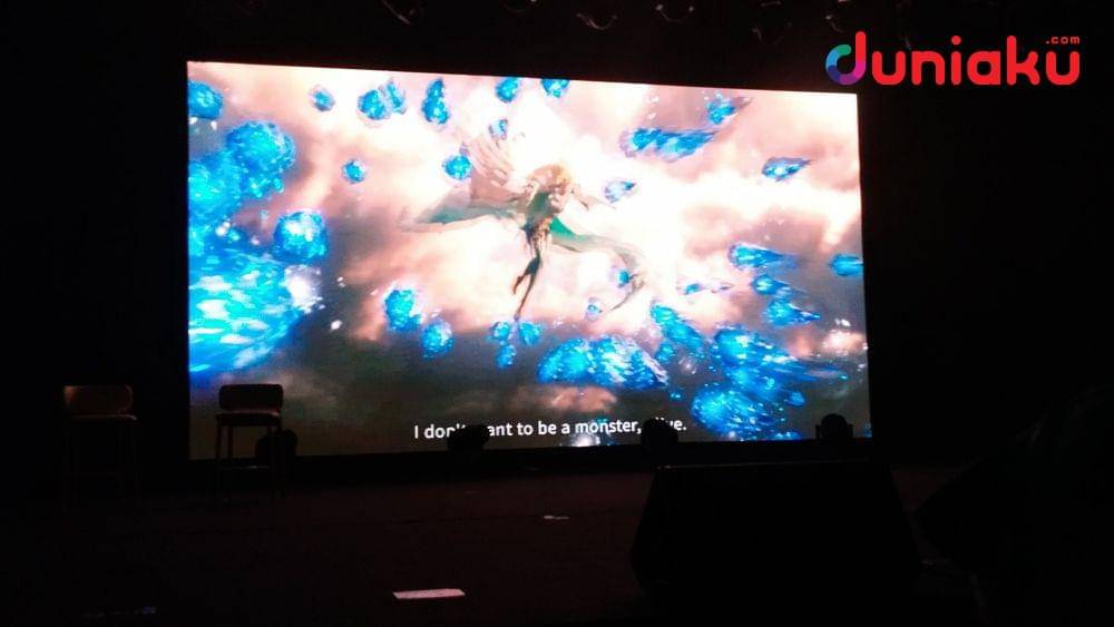 Trailer Final Fantasy XVI di stage indonesia Comic Con 2023. (Duniaku.com/Fahrul Nurullah)