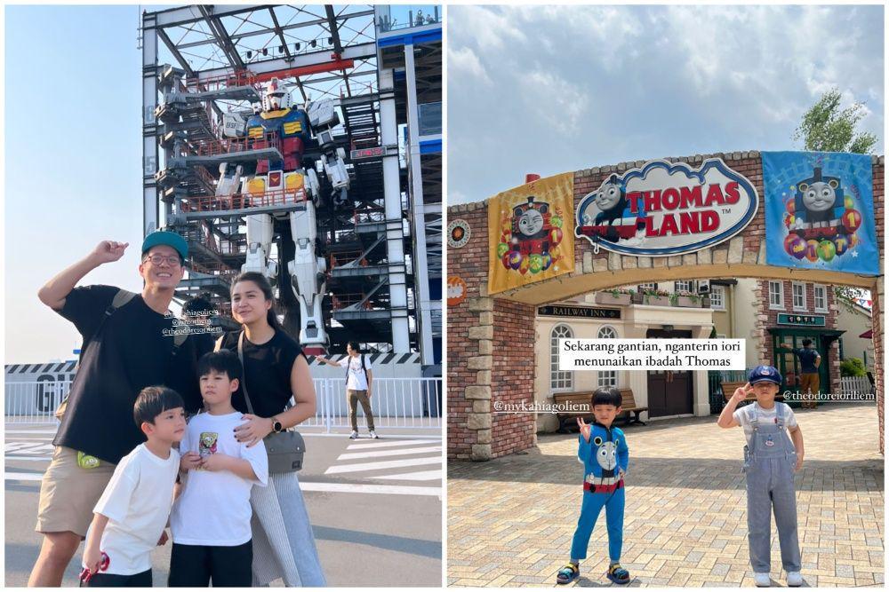 10 Momen Liburan Keluarga Putri Titian di Jepang, ke Gundam Factory!