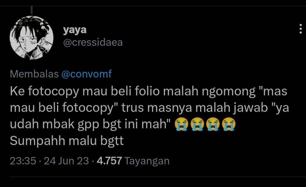 momen lucu akibat gak fokus (twitter.com/cressidaea)