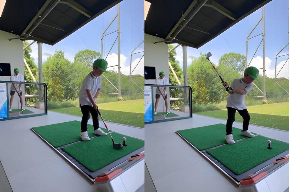 7 Potret Raphael Moeis Berlatih Golf, Gayanya Mirip Sang Papa