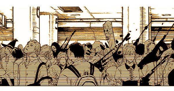 Para warga sipil yang sempat terkena Unlimited Void  ( Dok. Shueisha / Jujutsu Kaisen )