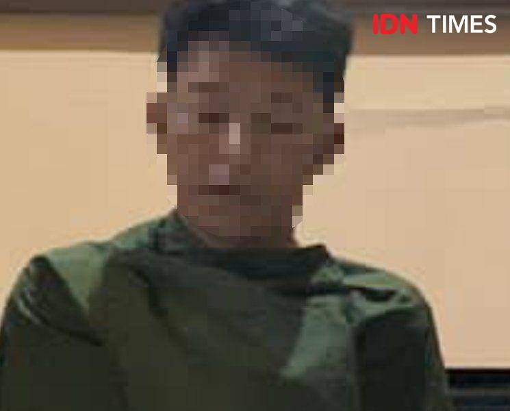 Tersangka RH pelaku pencurian yang awalnya mengaku korban begal. Sumber foto Humas Polres PPU (IDN Times/Ervan)