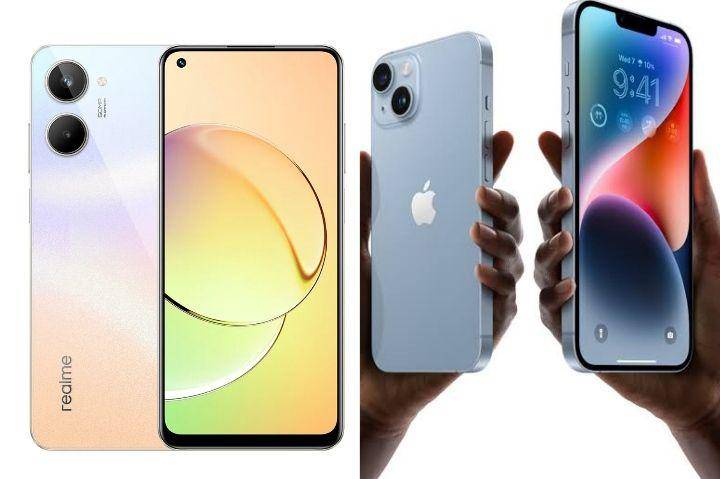 HP Android Realme 10 dan iPhone 11 (realme.com | apple.com)
