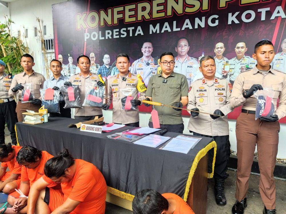 Konferensi pers kasus pembunuhan teknisi sound sistem di Malang. (IDN Times/Rizal Adhi Pratama)