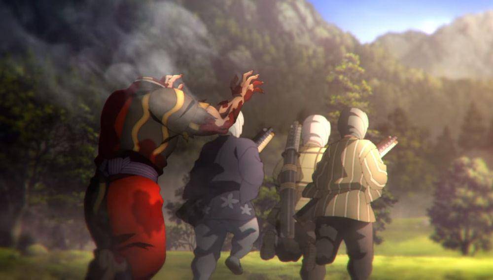 Tubuh Urami tanpa kepala (dok. Ufotable/ Kimetsu no Yaiba Swordsmith Village Arc)