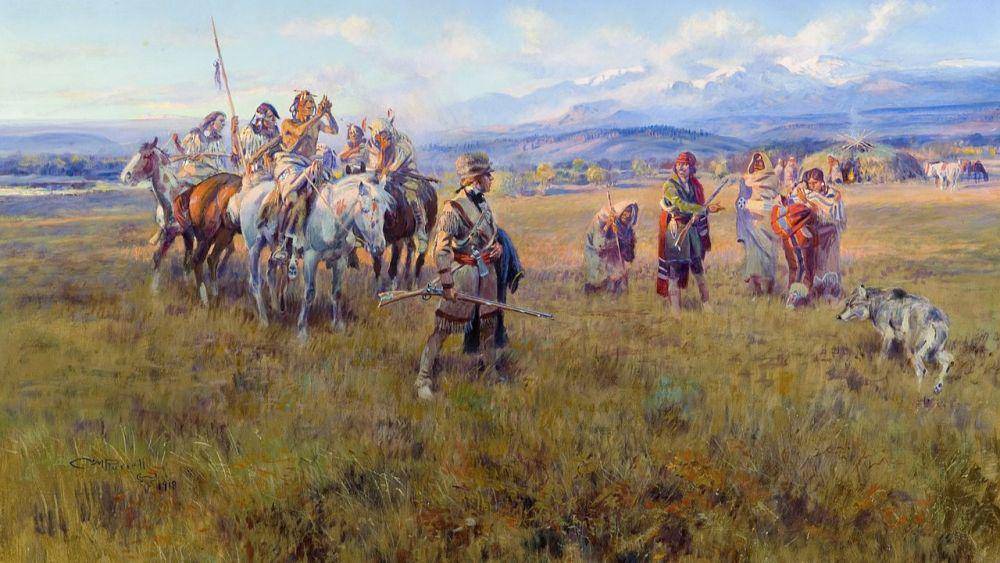 ilustrasi ekspedisi Lewis dan Clark (commons.wikimedia.org/Charles Marion Russell)