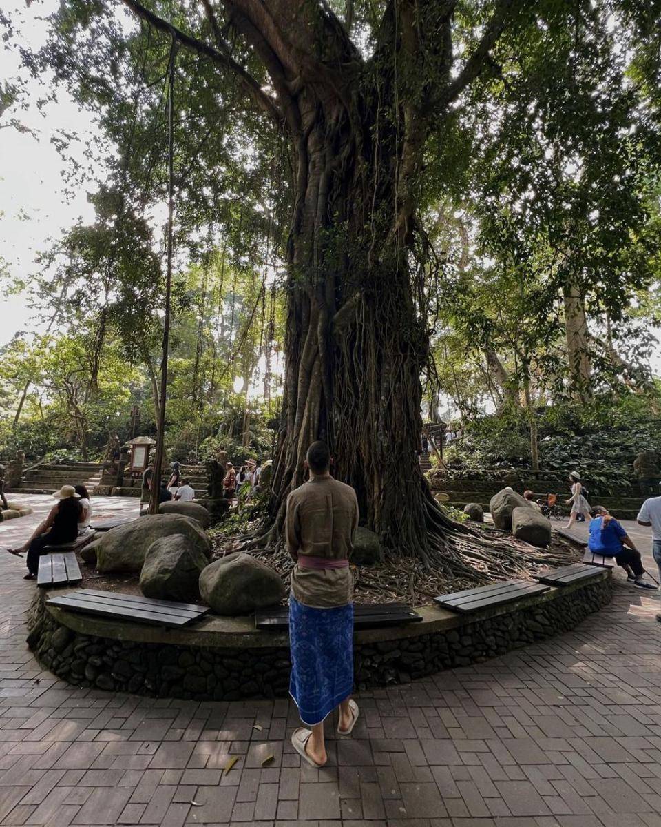 Guido Rodriguez saat liburan di Monkey Forest, Ubud. (Instagram.com/wadaramon)