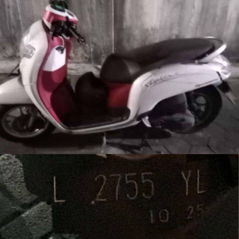 Kendaraan yang digunakan pelaku. (Dok. Polrestabes Surabaya).