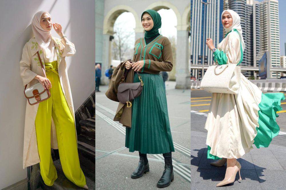 inspirasi busana bernuansa hijau ala Indah Nada Puspita (instagram.com/indahnadapuspita)