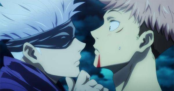 Gojo menatap Yuji di pertemuan pertama ( Dok. Mappa / Jujutsu Kaisen )