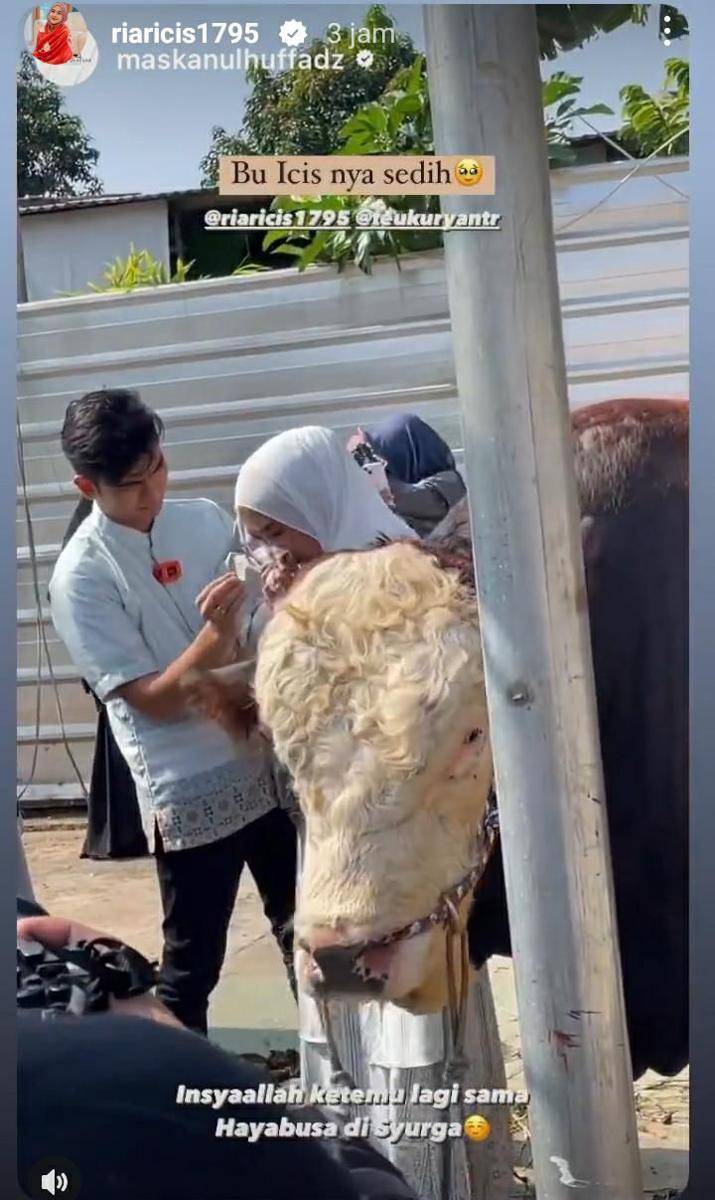 potret seleb dengan hewan kurban (instagram.com/riaricis1795)