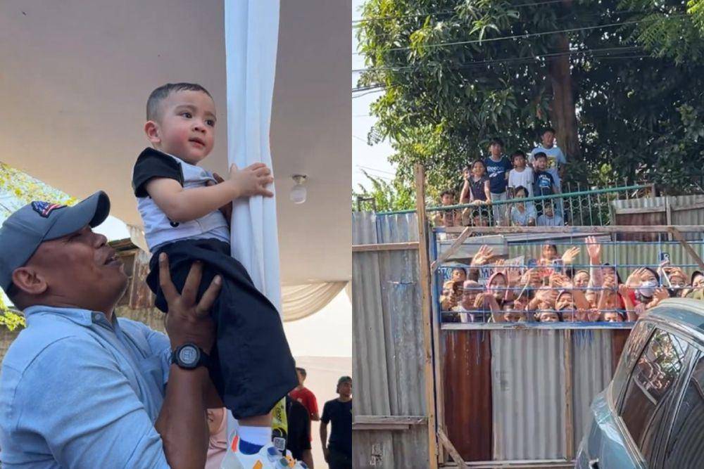 potret Rayyanza jumpa fans di lokasi kurban (instagram.com/raffinagita1717 via instagram.com/videoladygigi)
