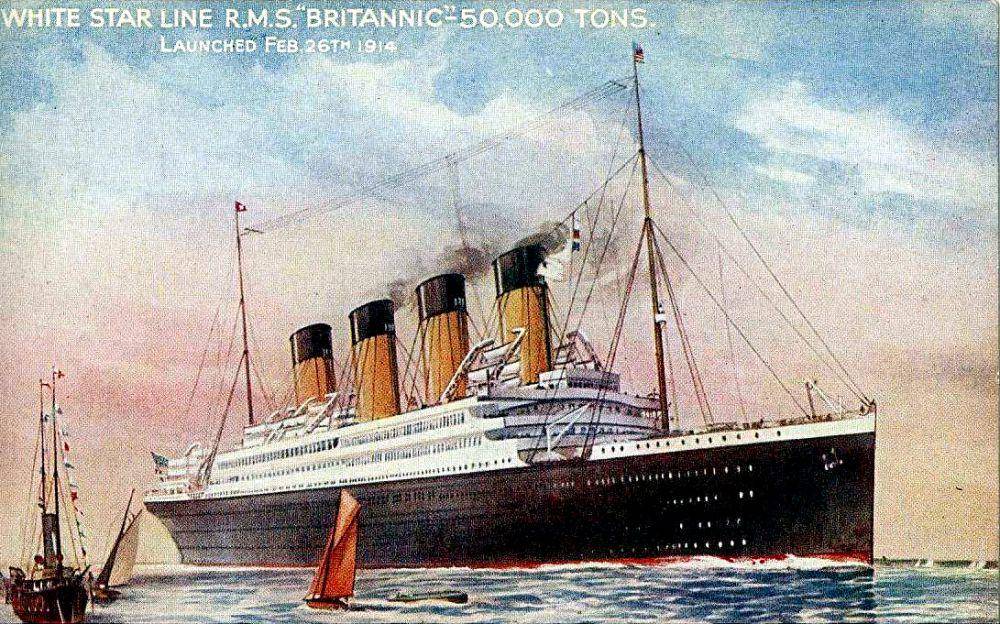 kartu pos yang menggambarkan Britannic (commons.wikimedia.org/Frederic Logghe)