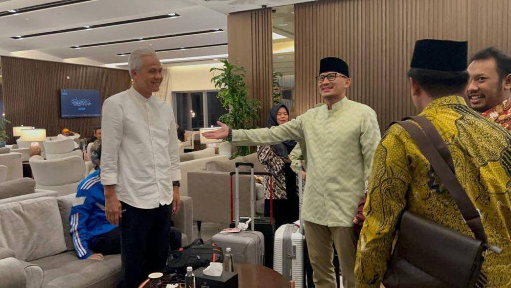 Sandiaga Uno dan Ganjar Pranowo bertemu usai menunaikan ibadah Haji (Dok.Istimewa)