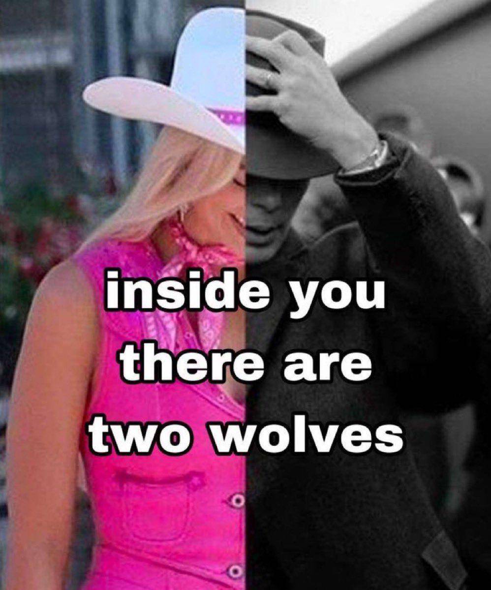 meme barbie vs oppenheimer (twitter.com/rileyanntoine)