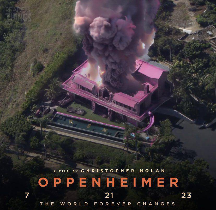 meme barbie vs oppenheimer (twitter.com/MovieDisciples)