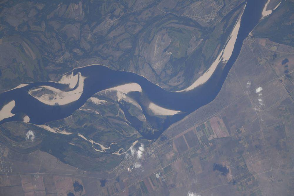 citra Sungai Volga dari ISS. (dok. NASA/Expedition 64/ISS)