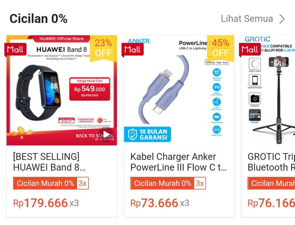 potret menu cicilan 0 persen (dok. pribadi/Sumahir Hidayanto)