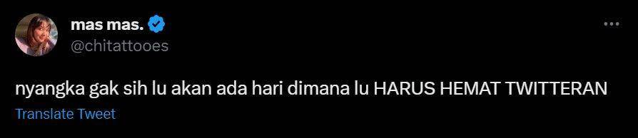 curhat kesel warganet Twitter dibatasi (twitter.com/chitattooes)
