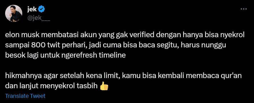 curhat kesel warganet Twitter dibatasi (twitter.com/jek___)